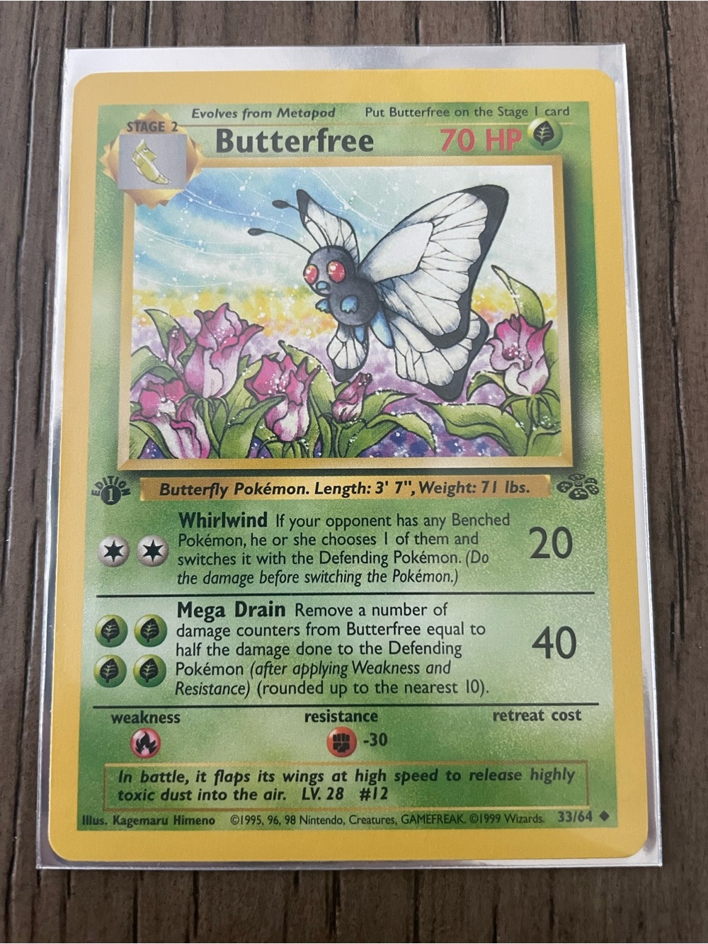 1999 Pokemon Jungle Butterfree #33 1st Edition